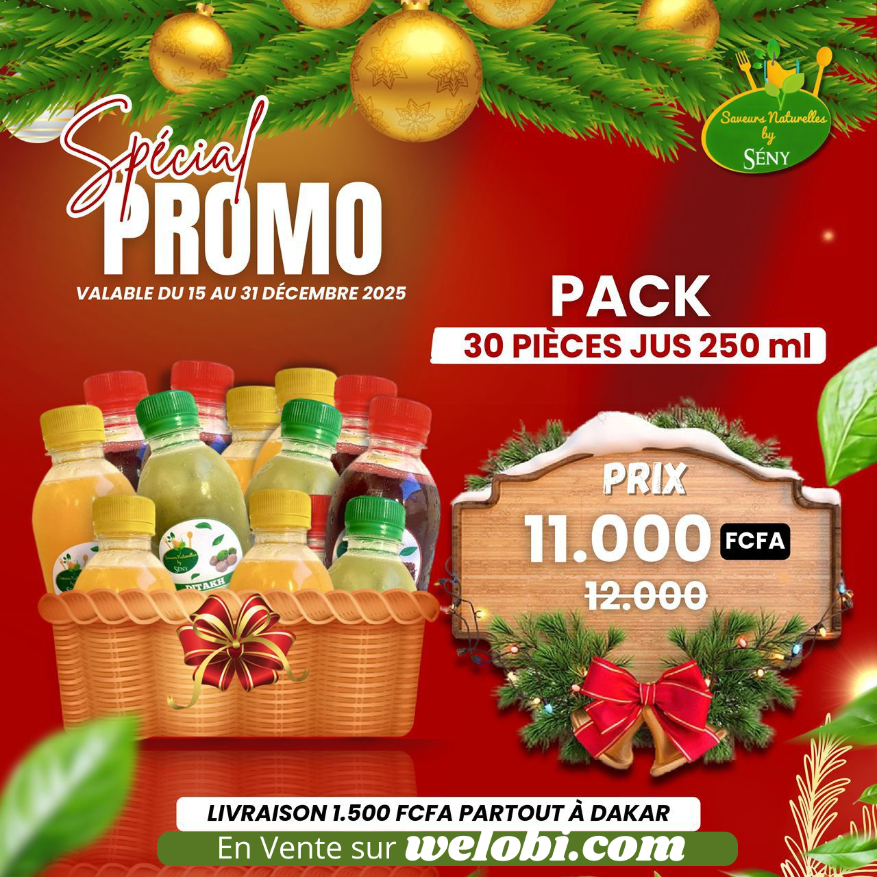 Pack 30 pièces de jus naturels – 250 ml